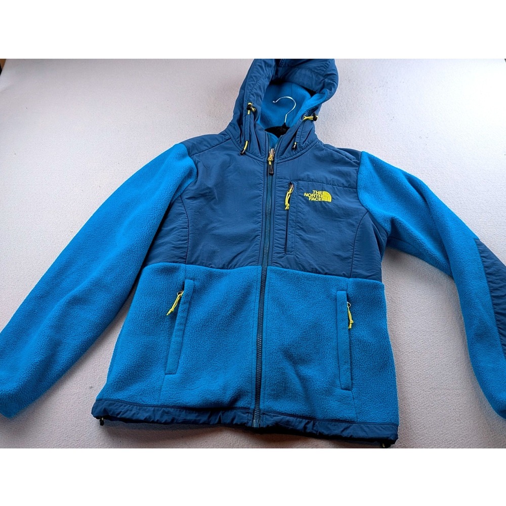 The North Face Denali Hooded Fleece Jacket Blue Two-Tone Womens Small